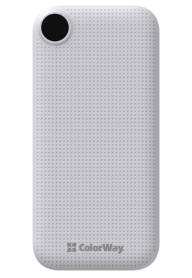 Універсальна мобільна батарея 10000 mAh, ColorWay, White, 2xUSB, 1xUSB (Type-C), LED індикатор, кабель USB <-> Type C, Slim (CW-PB100LPH2WT-D)