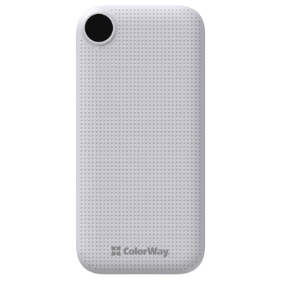 Універсальна мобільна батарея 10000 mAh, ColorWay, White, 2xUSB, 1xUSB (Type-C), LED індикатор, кабель USB <-> Type C, Slim (CW-PB100LPH2WT-D)