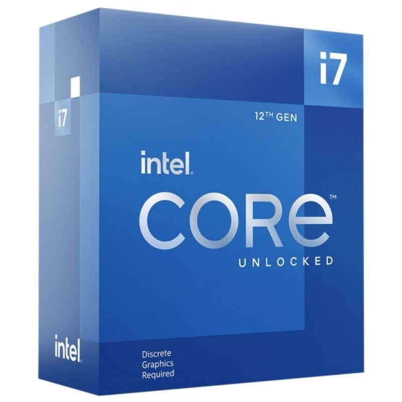 Процесор Intel Core i7 (LGA1700) i7-12700KF, Box, 12x3.6 GHz (Turbo Boost 5.0 GHz, 20 потоків), L3 25Mb Smart Cache, Alder Lake, 10 nm, TDP 125W, розблокований множник, система охолодження в комплекті не йде (BX8071512700KF)