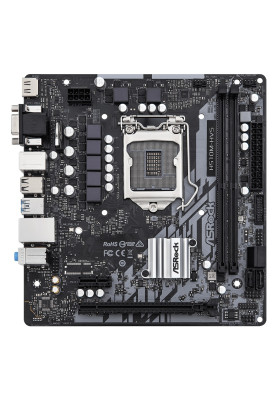 Мат.плата 1200 (H510) ASRock H510M-HVS R2.0, H510, 2xDDR4, Int.Video(CPU), 4xSATA3, 1xPCI-E 16x 4.0, 1xPCI-E 1x 3.0, ALC897, RTL8111H, 4xUSB3.2/6xUSB2.0, VGA/HDMI, MicroATX