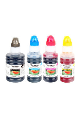 Комплект чорнил Epson, Black / Cyan / Magenta / Yellow, для моделей L4150/L4160/L4167/L6160/L6170/L6190/L14150, 1x127 мл + 3x70 мл, Makkon (KIT-EPS-E101)