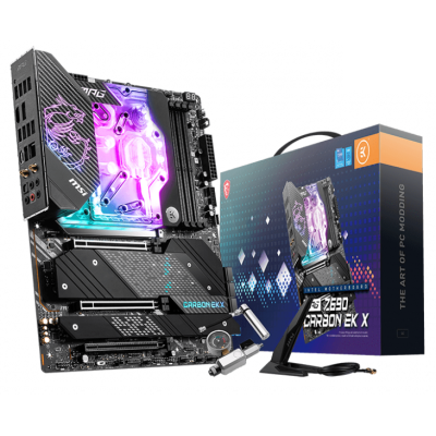 Мат.плата LGA1700, MSI MPG Z690 CARBON EK X, Z690, 4xDDR5, Int.Video(CPU), 6xSATA3, 5xM.2, 3xPCI-E 16x 5.0, ALC4080, I225V, WiFi 6, BT 5.2, 9xUSB3.2/8xUSB2.0, CrossFire, HDMI/DP, ATX