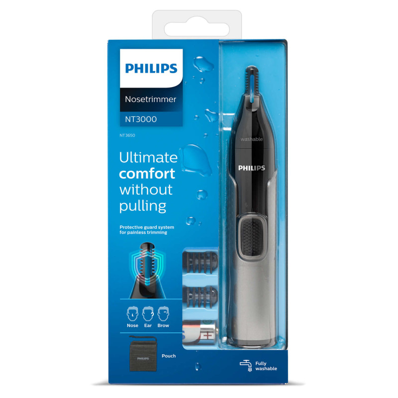 Тример Philips NT3650/16 Black, для бороди, 3 насадки, вологе очищення, водонепроникне