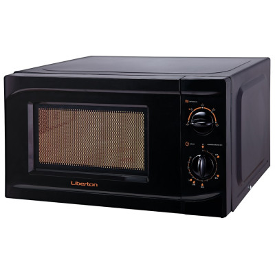 Мікрохвильова піч Liberton LMW-2090M, Black, 700W, 20 л, звичайна, 6 рівнів потужності, управління механічне