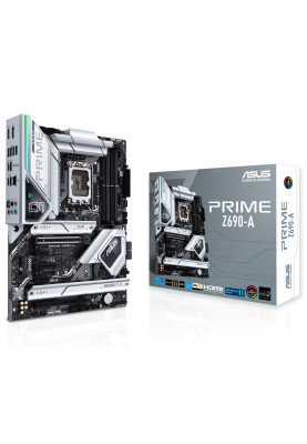 Мат.плата LGA1700, Asus PRIME Z690-A, Z690, 4xDDR5, Int.Video(CPU), 4xSATA3, 4xM.2, 1xPCI-E 16x 5.0, 1xPCI-E 16x 3.0, 1xPCI-E 4x 3.0, 2xPCI-E 1x 3.0, S1220A, I225V, 10xUSB3.2/2xUSB2.0, CrossFire, HDMI/DP, ATX