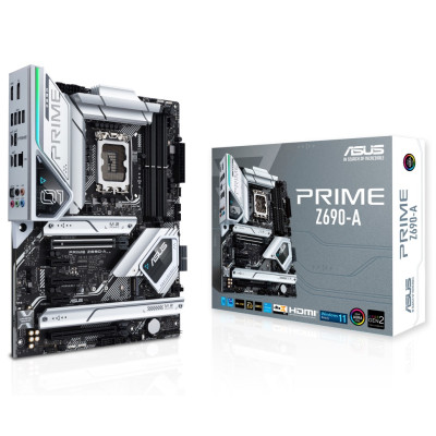 Мат.плата LGA1700, Asus PRIME Z690-A, Z690, 4xDDR5, Int.Video(CPU), 4xSATA3, 4xM.2, 1xPCI-E 16x 5.0, 1xPCI-E 16x 3.0, 1xPCI-E 4x 3.0, 2xPCI-E 1x 3.0, S1220A, I225V, 10xUSB3.2/2xUSB2.0, CrossFire, HDMI/DP, ATX