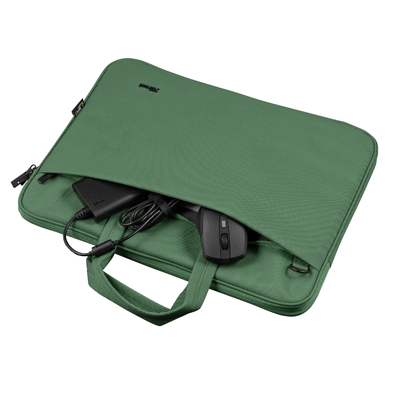 Сумка 16" Trust Bologna Slim, Green, поліестер, 41 x 29 x 2 см (24450)