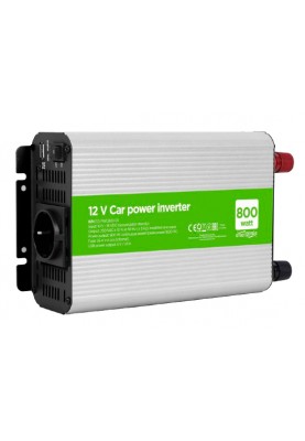 Автомобільний інвертор 800 Вт, EnerGenie, Silver, 1xUSB (5V/2.1A), вхідна напруга 10-16 VDC (тільки від акумулятора!), металевий корпус (EG-PWC800-01)