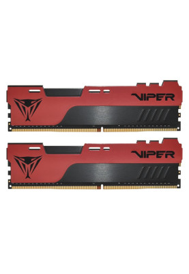 Пам'ять 16Gb x 2 (32Gb Kit) DDR4, 4000 MHz, Patriot Viper Elite II, Black/Red, 20-26-26-46, 1.4V, з радіатором (PVE2432G400C0K)