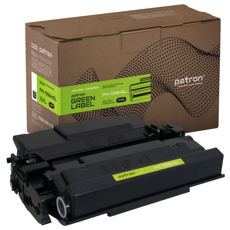 Картридж Canon 056H, Black, LBP320/325, MF540/542/543, 21 000 стор, Patron Green (PN-056HGL)