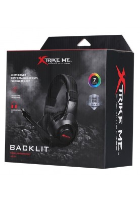 Навушники XTRIKE ME HP-311 Black, Mini jack 3.5 мм + USB, накладні, з мікрофоном, підсвічування RGB, кабель 2м (6932391922460)