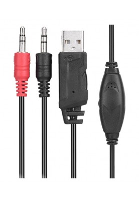 Навушники XTRIKE ME HP-311 Black, Mini jack 3.5 мм + USB, накладні, з мікрофоном, підсвічування RGB, кабель 2м (6932391922460)