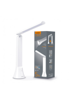 Лампа настільна LED Videx TF11W, White, 5 Вт, 3000K/4100K/5500K, 200 лм, сенсорне керування (VL-TF11W)