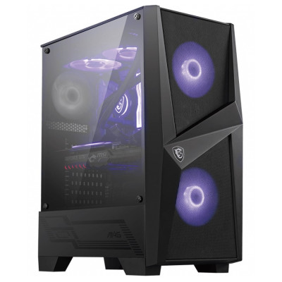Корпус MSI MAG Forge 100M Black, без БЖ, Mid Tower, для ATX / Micro ATX / Mini ITX, 2xUSB 3.2, 2x120 мм Fan RGB LED, 1x120 мм Fan, CPU - 160 мм, GPU - 330 мм