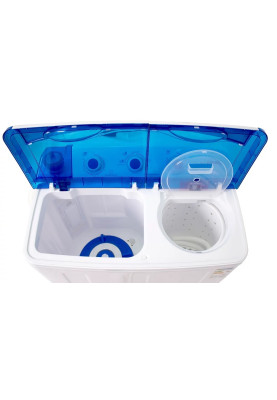 Пральна машина напівавтоматична PRIME Technics PWA 602 PB, White/Blue, 6кг, 1 програма, 2 баки, 1300 об/хв, A, 79.5x68x40см
