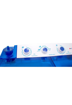 Пральна машина напівавтоматична PRIME Technics PWA 602 PB, White/Blue, 6кг, 1 програма, 2 баки, 1300 об/хв, A, 79.5x68x40см