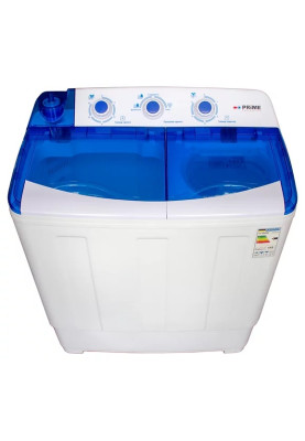 Пральна машина напівавтоматична PRIME Technics PWA 602 PB, White/Blue, 6кг, 1 програма, 2 баки, 1300 об/хв, A, 79.5x68x40см