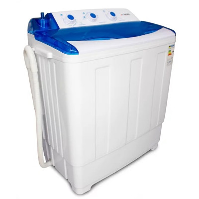 Пральна машина напівавтоматична PRIME Technics PWA 602 PB, White/Blue, 6кг, 1 програма, 2 баки, 1300 об/хв, A, 79.5x68x40см