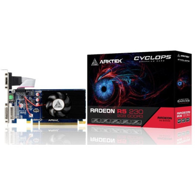 Відеокарта Radeon R5 230, Arktek, 1Gb GDDR3, 64-bit, VGA/DVI/HDMI, 625/1000 MHz, Low Profile (AKR230D3S1GL1)