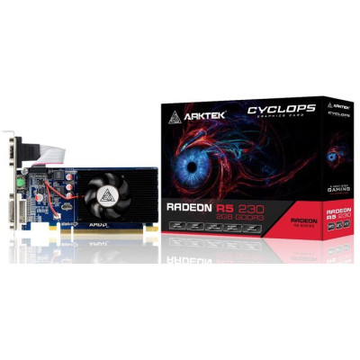 Відеокарта Radeon R5 230, Arktek, 2Gb GDDR3, 64-bit, VGA/DVI/HDMI, 625/1000 MHz, Low Profile (AKR230D3S2GL1)