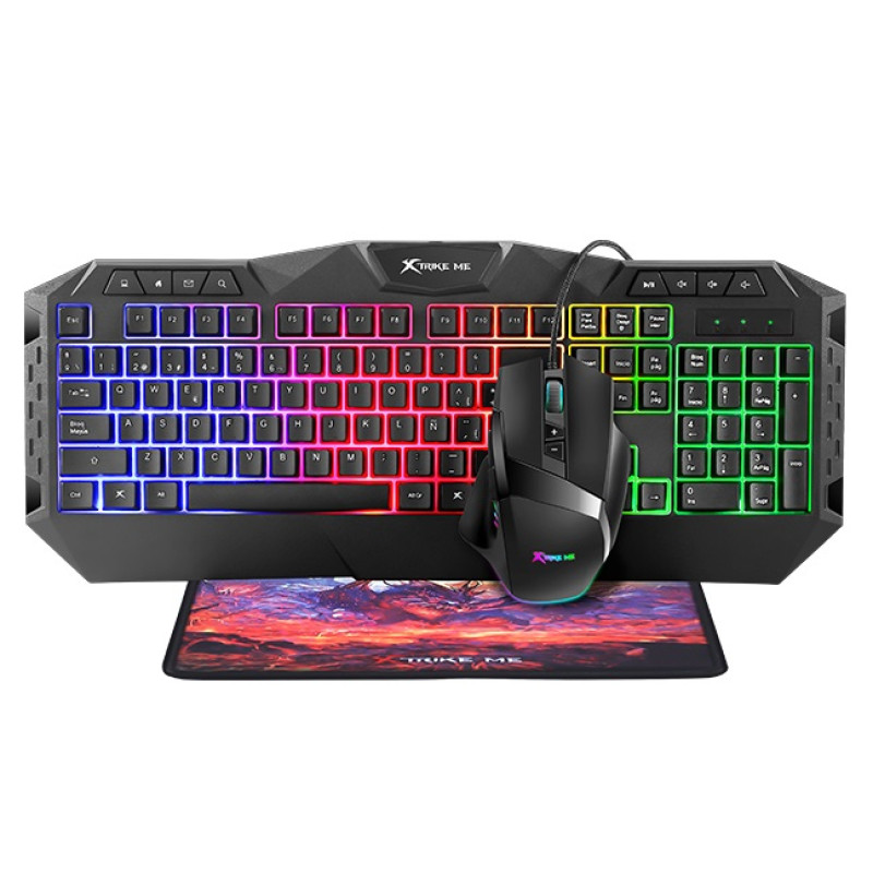 Комплект XTRIKE ME MK-900 USB, Black, підсвічування RGB, Gaming, кабель 1.5м (6932391924457)