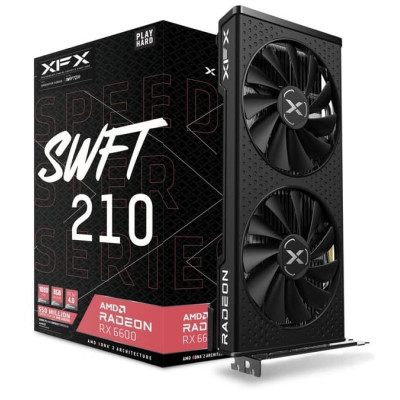 Відеокарта Radeon RX 6600, XFX, SPEEDSTER SWFT 210, 8Gb GDDR6, 128-bit, HDMI/3xDP, 2491/14000 MHz, 8-pin (RX-66XL8LFDQ)