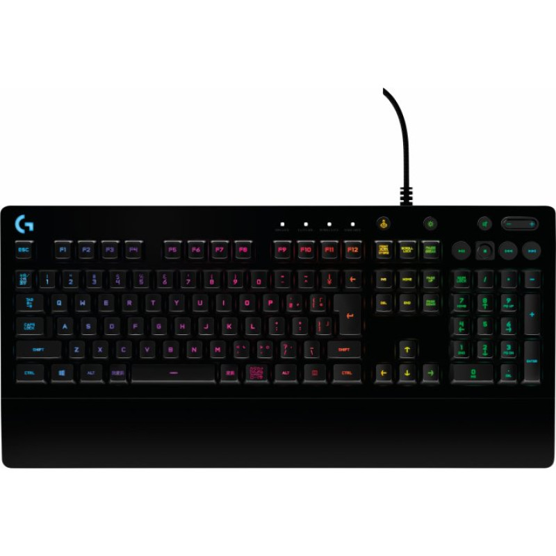 Клавіатура Logitech G213 Prodigy, Black, USB, мембранна (перемикачі Mech-Dome), RGB підсвічування, 1.8 м (920-010740)