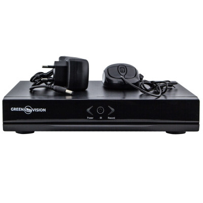 Відеореєстратор IP Green Vision GV-N-S012/09, Black, 9xIP каналу, H.265, 1xRCA, 1xVGA, 1xHDMI, 1xSATA, LINUX, 2xUSB, 1xRJ45, 260x205x45 мм