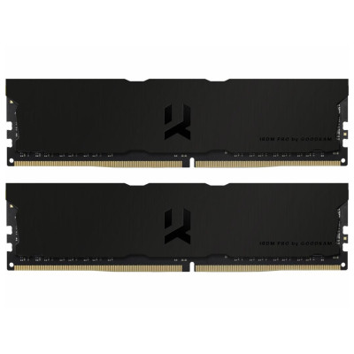 Пам'ять 8Gb x 2 (16Gb Kit) DDR4, 3600 MHz, Goodram IRDM PRO, Black, 18-22-22, 1.35V, з радіатором (IRP-K3600D4V64L18S/16GDC)