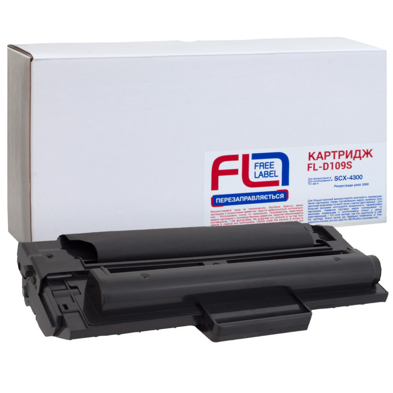 Картридж Samsung MLT-D109S, Black, SCX-4300, 1500 стор, Free Label (FL-D109S)