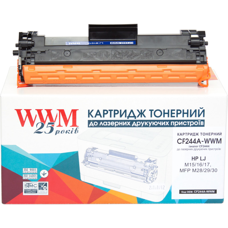Картридж HP 44A (CF244A), Black, M15/M28, 1000 стор, WWM (CF244A-WWM)