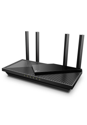 Роутер TP-LINK Archer AX55, Black, Wi-Fi 6, до 3000 Mb/s, 2.4/5GHz, 4x100/1000 Mb/s, RJ45 100/1000Mb/s (Gb), 4 зовнішні незнімні антени, 1 х USB 3.0