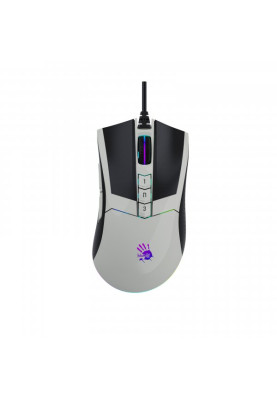 Миша A4Tech W90 Max Bloody Panda White, USB, оптична (сенсор MAX BC3332-A), 100-10000 dpi , RGB підсвічування, ножки X'Glide, 1.8 м