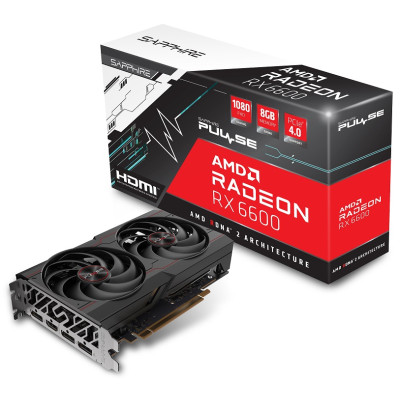 Відеокарта Radeon RX 6600, Sapphire, PULSE, 8Gb GDDR6, 128-bit, HDMI/3xDP, 2491/14000 MHz, 8-pin (11310-01-20G)