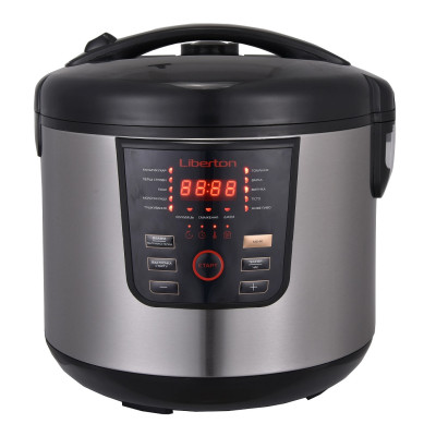 Мультиварка Liberton LMC-5913 Grey, 900W, мультиварка, 5л, управління електронне, 13 програма, відстрочка старту, підтримання температури, антипригарне покриття чаші