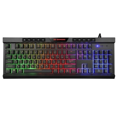 Клавіатура 2E KG300 GAMING, Black, USB, мембранна, райдужне LED-підсвічування (3 режими), 10 додаткових мультимедійних клавіш, вологостійкість, 1.7 м (2E-KG300UB)