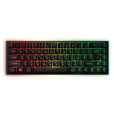 Клавіатура 2E KG350 GAMING, Black, USB, мембранна, компактна, RGB-підсвічування (3 режими), захист від вологи, м'який тайпінг, 1.6 м (2E-KG350UBK)