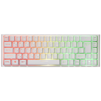 Клавіатура 2E KG350 GAMING, White, USB, мембранна, компактна, RGB-підсвічування (3 режими), захист від вологи, м'який тайпінг, 1.6 м (2E-KG350UWT)