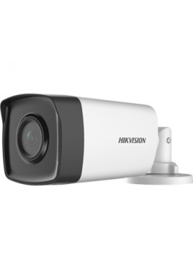 Камера зовнішня HDTVI Hikvision DS-2CE17D0T-IT5F (6 мм), 2 Мп, CMOS, 1080p/30 fps, 0.01 Lux, день/ніч, ІЧ підсвічування до 80 м, IP67, 217х79х75 мм