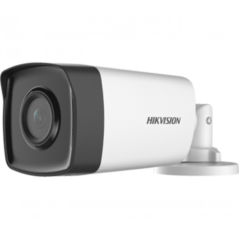 Камера зовнішня HDTVI Hikvision DS-2CE17D0T-IT5F (6 мм), 2 Мп, CMOS, 1080p/30 fps, 0.01 Lux, день/ніч, ІЧ підсвічування до 80 м, IP67, 217х79х75 мм