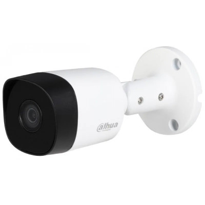 Камера зовнішня HDCVI Dahua DH-HAC-B2A21P (3.6 мм), 2 Мп, 1/2.7" CMOS, 1080p/25 fps, 0.04 Lux, день/ніч, ІЧ підсвічування до 20 м, IP67, 157х69х69 мм
