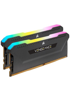 Пам'ять 16Gb x 2 (32Gb Kit) DDR4, 3200 MHz, Corsair Vengeance RGB Pro SL, Black, 16-20-20-38, 1.35V, з радіатором (CMH32GX4M2E3200C16)