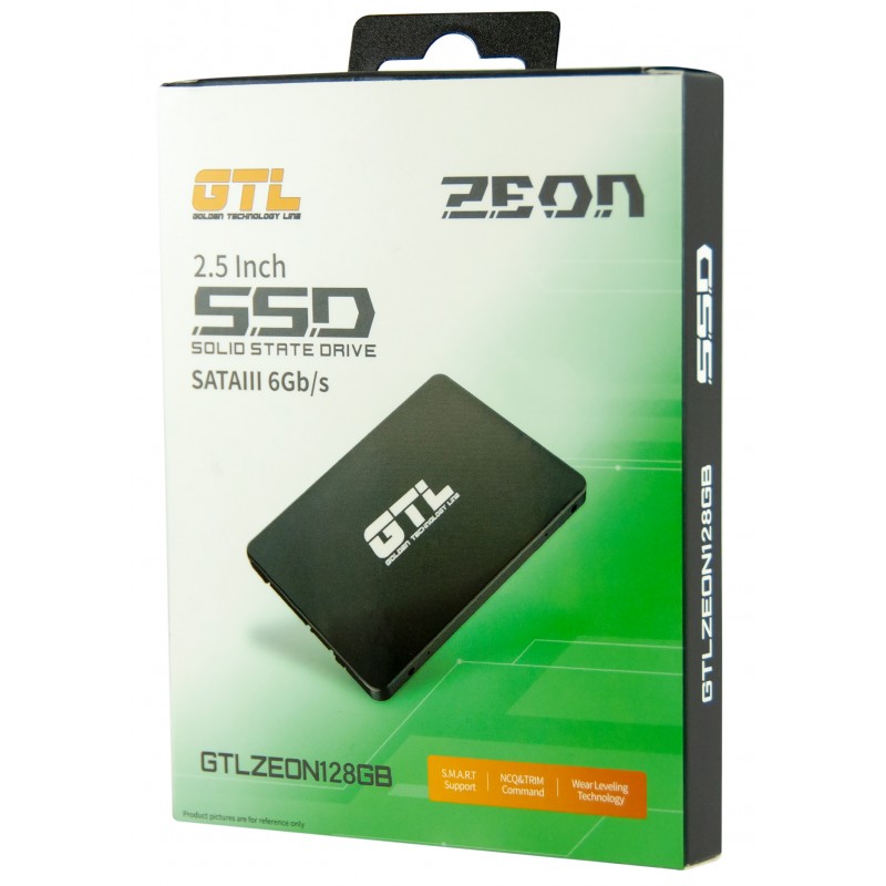 Твердотільний накопичувач 128Gb, GTL Zeon, SATA3, 2.5", 3D TLC, 500/400MB/s, алюмінієвий корпус (GTLZEON128GB)