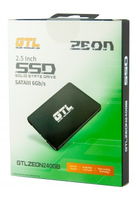 Твердотільний накопичувач 240Gb, GTL Zeon, SATA3, 2.5", 3D TLC, 520/420MB/s, алюмінієвий корпус (GTLZEON240GB)