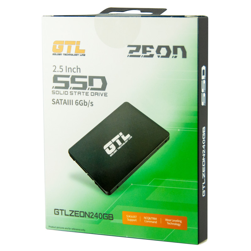 Твердотільний накопичувач 240Gb, GTL Zeon, SATA3, 2.5", 3D TLC, 520/420MB/s, алюмінієвий корпус (GTLZEON240GB)