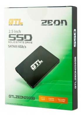 Твердотільний накопичувач 256Gb, GTL Zeon, SATA3, 2.5", 3D TLC, 520/420MB/s, алюмінієвий корпус (GTLZEON256GB)