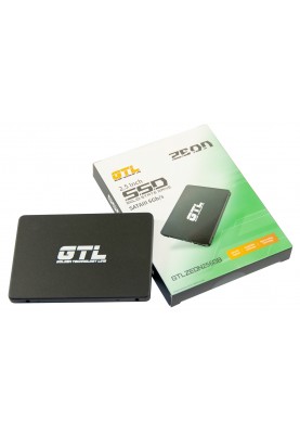 Твердотільний накопичувач 256Gb, GTL Zeon, SATA3, 2.5", 3D TLC, 520/420MB/s, алюмінієвий корпус (GTLZEON256GB)