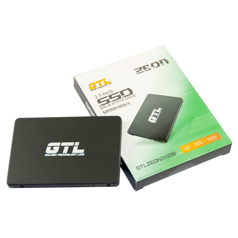 Твердотільний накопичувач 256Gb, GTL Zeon, SATA3, 2.5", 3D TLC, 520/420MB/s, алюмінієвий корпус (GTLZEON256GB)