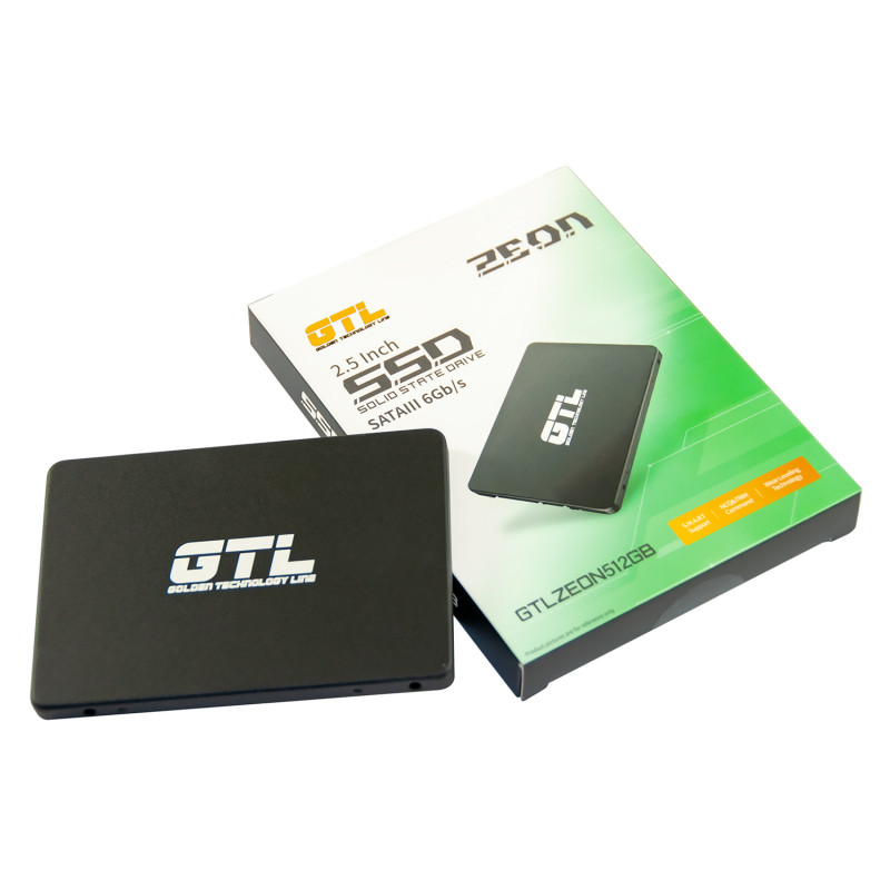 Твердотільний накопичувач 512Gb, GTL Zeon, SATA3, 2.5", 3D TLC, 520/460MB/s, алюмінієвий корпус (GTLZEON512GB)