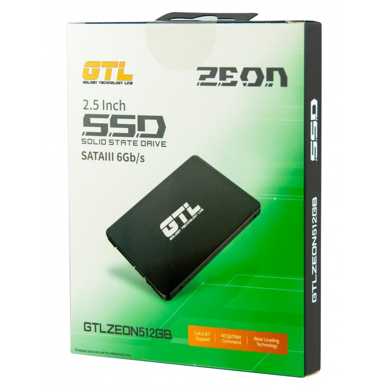Твердотільний накопичувач 512Gb, GTL Zeon, SATA3, 2.5", 3D TLC, 520/460MB/s, алюмінієвий корпус (GTLZEON512GB)